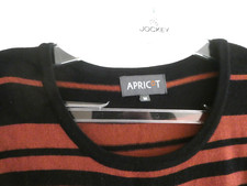 ladies preowned apricot short sleeve dress striped pretty size m.,,,