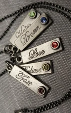 Vintage Necklace Hope Dream Love Believe Trust Christian H92