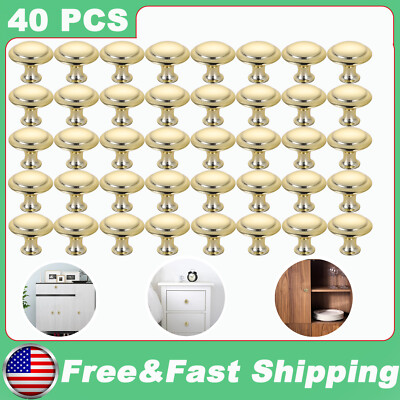 40 PCS Stainless Steel Door Knobs Cabinet Handles Cupboard Drawer Kitchen Pull