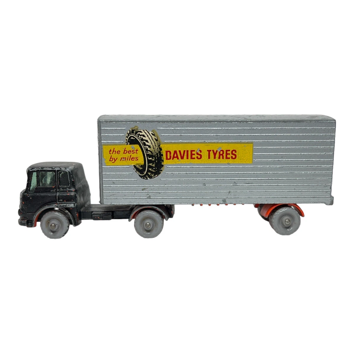 Matchbox Lesney N°2 Bedford Tractor – Camion York Freightmaster – Davies Tyres – Orange Et Gris