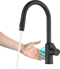Matte Black Touchless Kitchen Faucet with Pull-Down Sprayer - Oletto KSF-2830MB