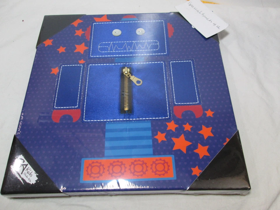 New Embellish Canvas Art by SA Studio Arts Kids ROBOT 12"X12" Blue, Orange, Red - Image 2 of 3