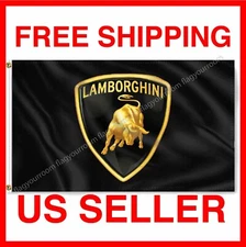 Lamborghini Flag 3x5 FT Car Logo Banner Flag  Racing Car Garage Wall Decor Sign