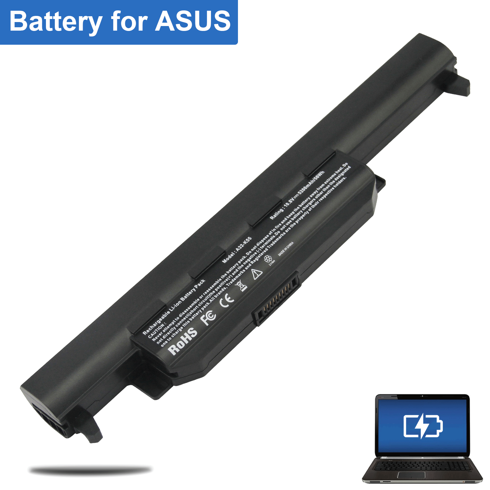 Batteria 5200mAh Per Notebook Asus K55 (K55A, K55D, K55V, K55VD, K55VM E Simili)