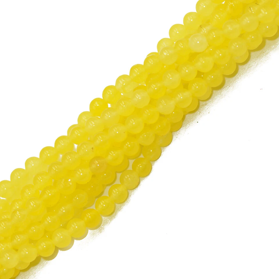 Filo Di Pietre Giada Giallo Rotondo 4mm Perline Per Collana Creazioni - Immagine 3 di 3