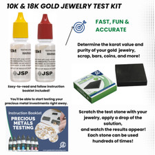 Gold Testing Kit 10k 18k Solution Acid with Scratch Stone Test Detector Metals