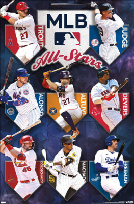 MLB BASEBALL SUPERSTARS 22x34 Wall POSTER Judge, Trout, Alonso