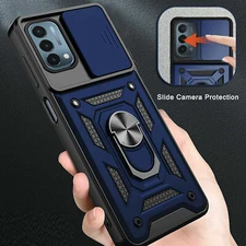 For OnePlus Nord N200 5G Shockproof Rubber Stand Camera Lens Slide Protect Cover