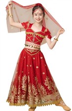 ORIDOOR Girls Princess Jasmine Makeup Girl Halloween Dress up Belly Dance Cos...