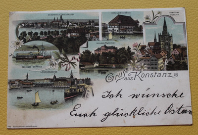 Postcard. Greetings from Constance. Before 1904... Germany.