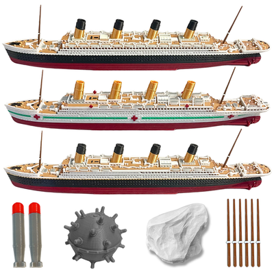 3 Pack Color 12” RMS Titanic Model & Britannic & Olympic , Titanic