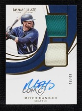 2019 Panini Immaculate Dual Materials Auto 49/49 Mitch Haniger #DMA-MH Auto 7eo