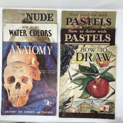 Vintage Walter Foster Art Books: Painting, Drawing, Pastels, Animation. Choice