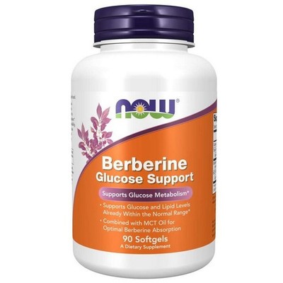 NOW FOODS, BERBERINE Glucose Support Berberin 90 Weichkapseln SUPER PREIS