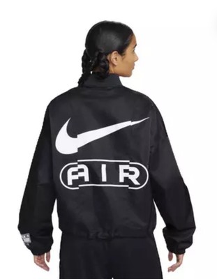 Nike Air oversized woven bomber jacket in black size M | eBay