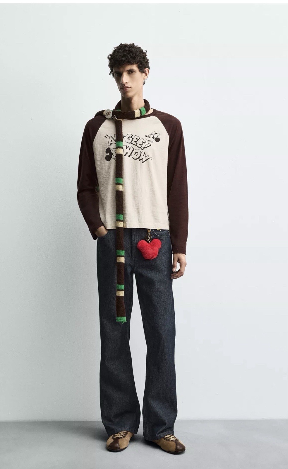 ZARA FLARE FIT JEANS WITH PATCHES HARRY LAMBERT X DISNEY.BLUE.34US.FREE SHIPPING image 3