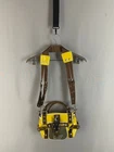George Gina & Lucy Womens Crossbody Bag Yellow & Brown Vinyl Zipper