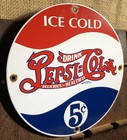 VINTAGE DRINK PEPSI COLA PORCELAIN SIGN ICE COLD SODA POP BEVERAGE — photo 2