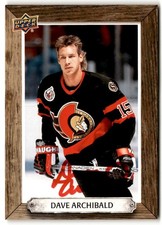 Dave Archibald 2024-25 UD Engrained Icons Beehive Red Ink Auto #BH-DV Ottawa