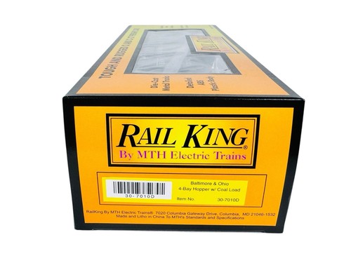 30-7010D MTH O-Gauge Baltimore & Ohio (#433554) 4-Bay Hopper Car w/Coal Load - Picture 8 of 8