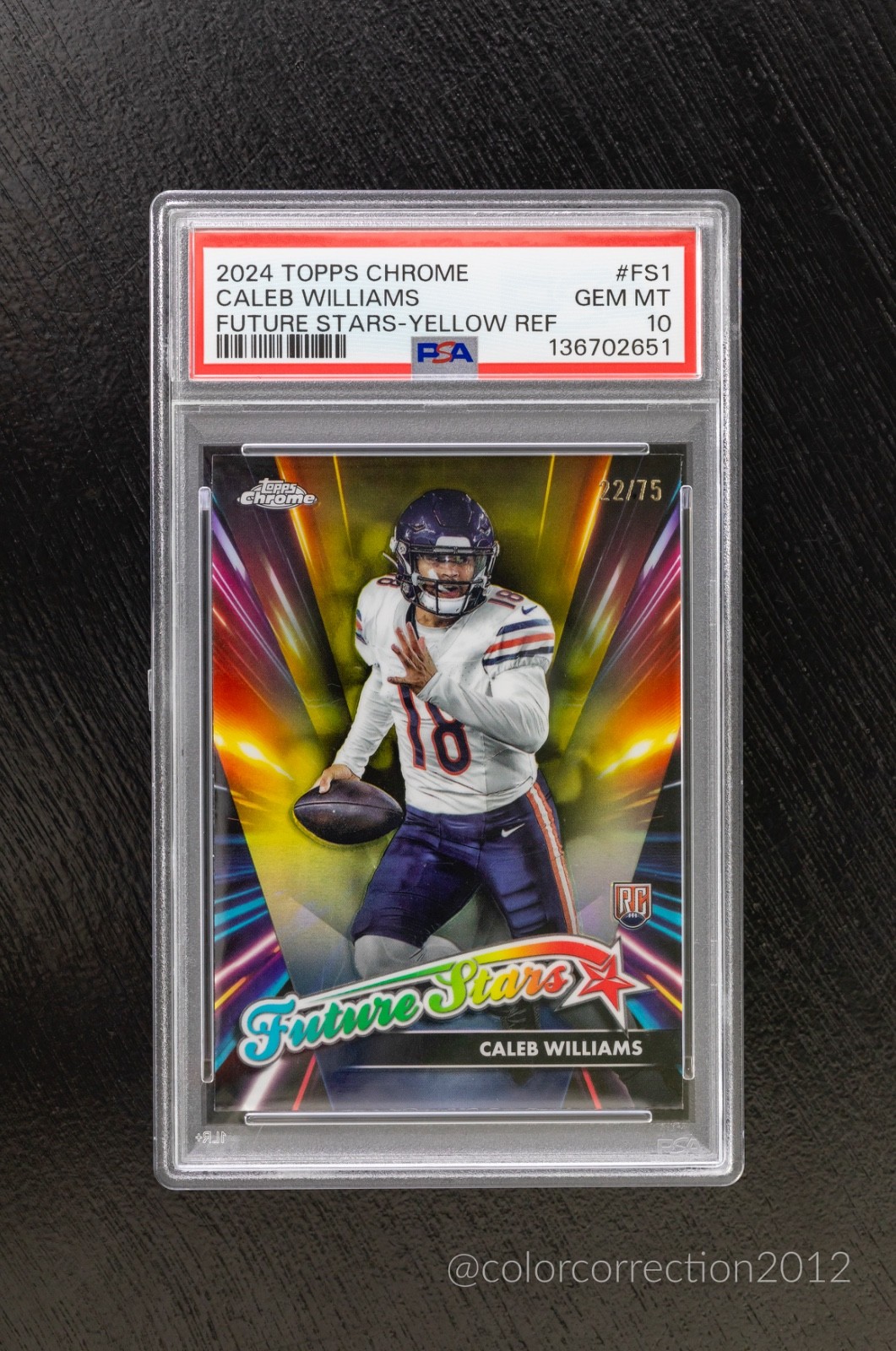 Caleb Williams Topps Chrome Future Stars #FS1 Yellow Refractor