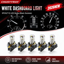 5x T10 194 Led Bulbs For Instrument Gauge Cluster Dash Light W Sockets