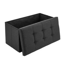 Large Ottoman Storage Seat Stool Trunk Toy Chest Cloth Blanket Box Folding Bench