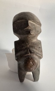 PRE COLUMBIAN MEZCALA green stone pregnant chontal figurine maya olmec - no rsv