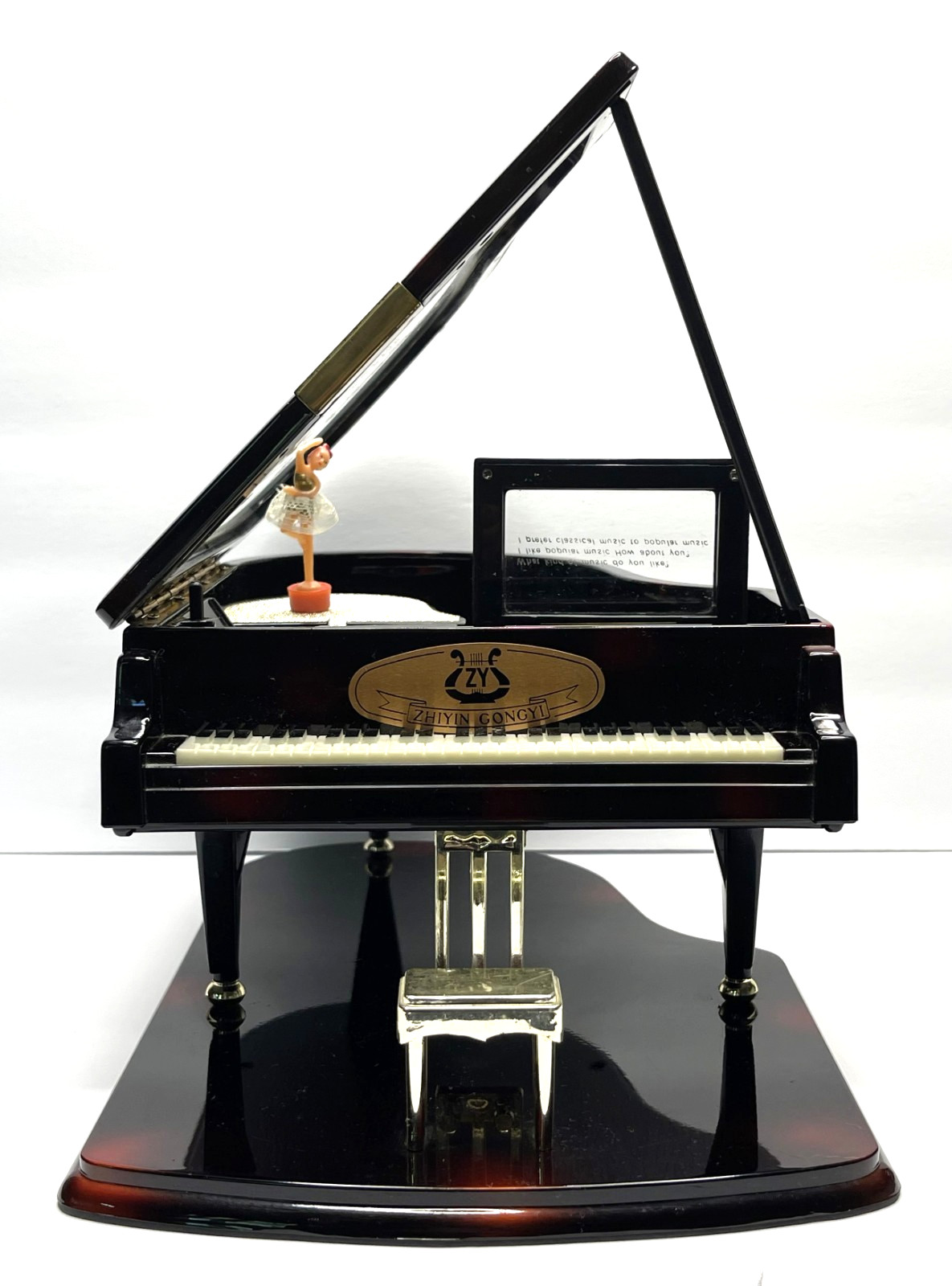 Vintage Vast Stride Piano Music Jewelry Box Ballerina Plays Billy Joel Piano Man