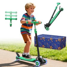 Scooters for Kids, Foldable 3-Wheel Scooter for Children with Adjustable Heig...