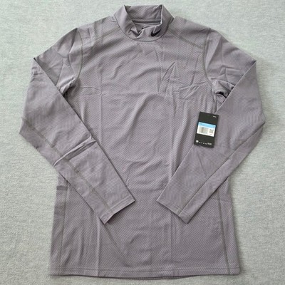 Nike Pro Warm Mens Dri-FIT Mock Neck Long Sleeve Training Top Gray AJ6699-036 M