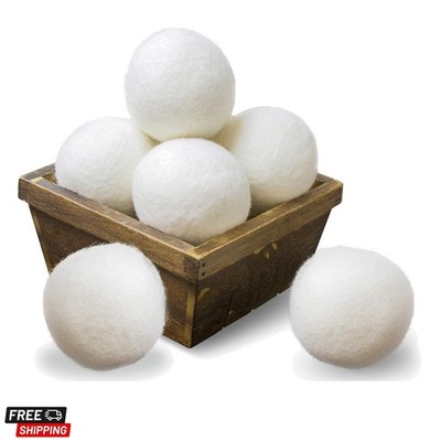 New Zealand Wool Dryer Balls - 6 Count, Chemical-Free & Reduces Wrinkles
