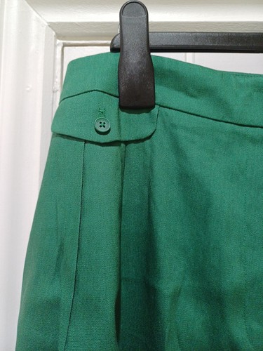 M&S Autograph Linen Blend Wide Leg High Rise Trousers Size 20 HOLLY GREEN - Picture 5 of 11