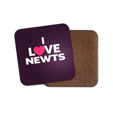 1 x I Love Newts Coaster - Animal Funny Purple Friend Office Gift #72206