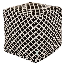 Majestic Home Goods Cube Pouf Bamboo Black