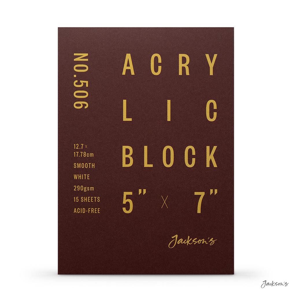 Jackson's : Acrylic Paper : Block : 290gsm : 15 Sheets  : 5x7in