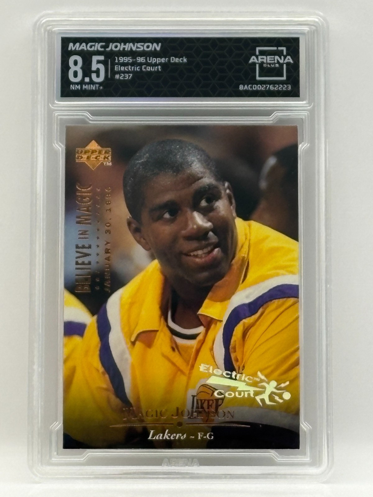 1994-95 Upper Deck Basketball Card #237 Magic Johnson  Electric Court  NMMT+ 8.5