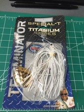 DISCONTINUED TERMINATOR SPECIAL-T TITANIUM 1/4 OZ. WHITE THUMPER SPINNERBAIT NIP