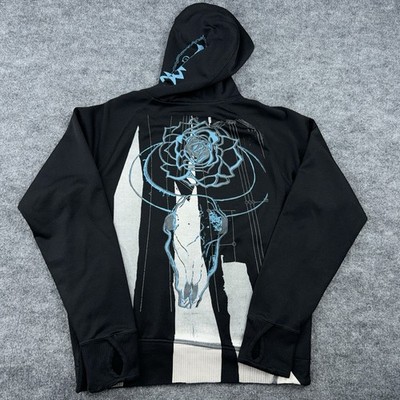 Volcom Featured Artist Zac Marben Hoodie Jacket Mens S Black Full Zip