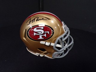 JERRY RICE AUTOGRAPH FOOTBALL RIDDELL MINI HELMET SAN FRANCISCO 49'ERS W/ COA