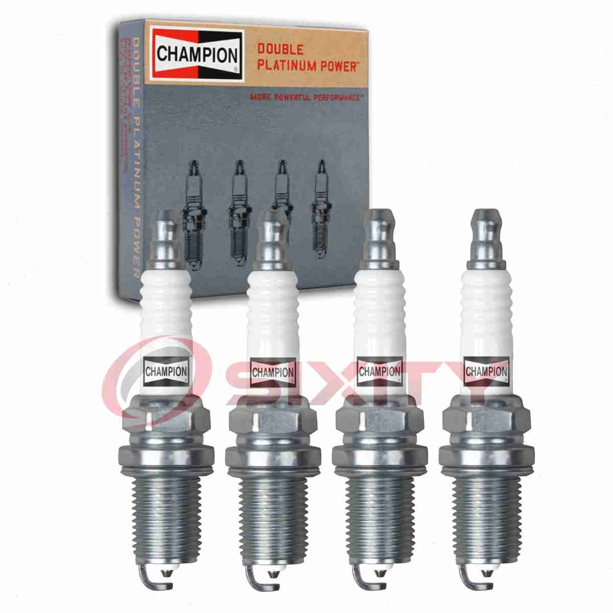 4 pc Champion Double Platinum Spark Plugs for 2002-2003 Mazda Protege5 2.0L ex