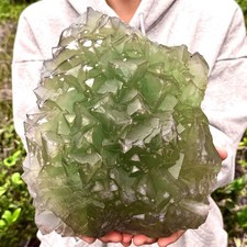 18.81LB Natural green cubic fluorite - quartz crystal mineral specimen