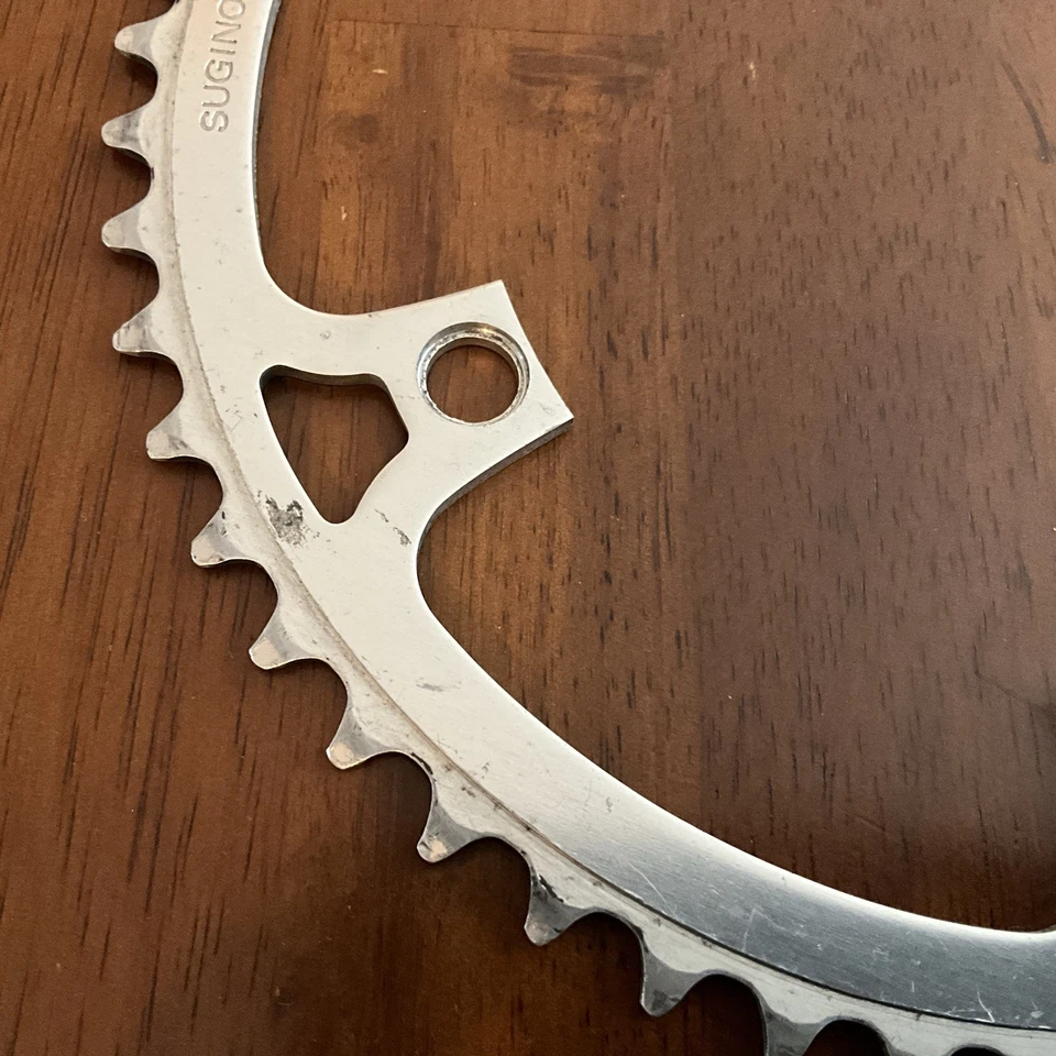 Plato Sugino Vintage Tipo M - 52 Dientes - 144 BCD - 5 Pernos - Plateado - Usado Foto 4 de 4