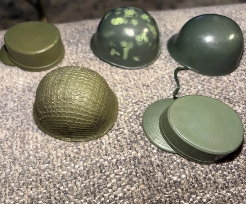 GIJoe 1964 Helmet Hat Lot (5 Pc) GIJoe 1964 Very Nice Combat Camo Hasbro USA JPN