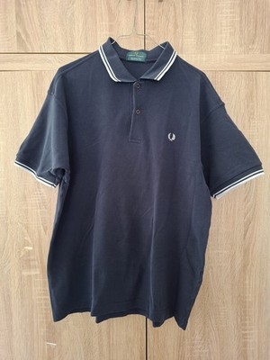 Poloshirt, Fred Perry, für Herren, in dunkelblau, Größe L, getragen ￼