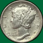 1924 Mercury Dime Silver Almost Uncirculated AU Coin, Cleaning #33572