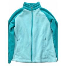 Columbia Girls Fleece Jacket Youth L 14/16 Teal Aqua Full Zip