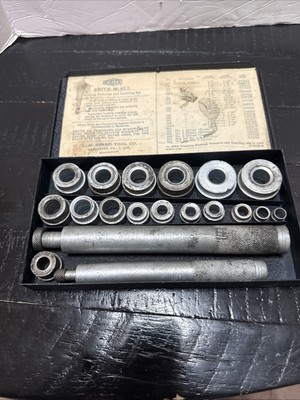 Beard Drive M All Bushing Remover and Inserting Set Vintage in Oak Box