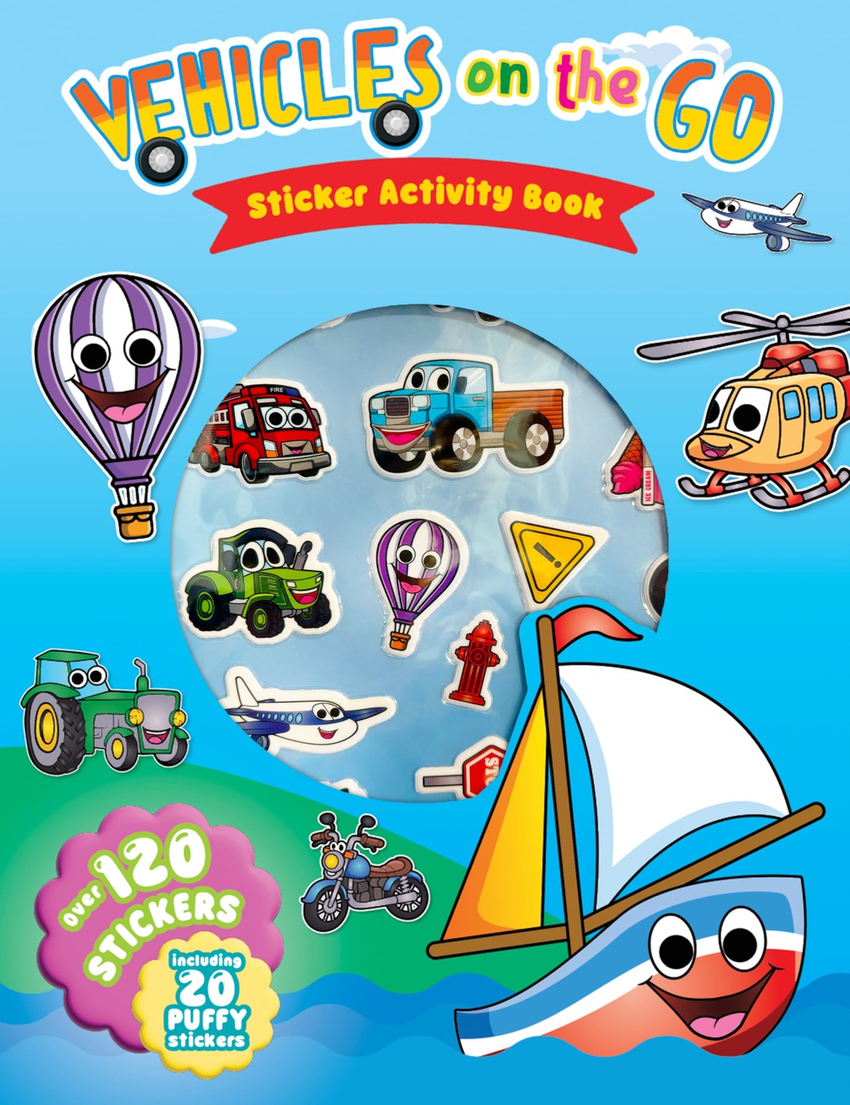Little Hippo Books Vehicles on the Go | Interactive Sticker Activity Toddler Boo