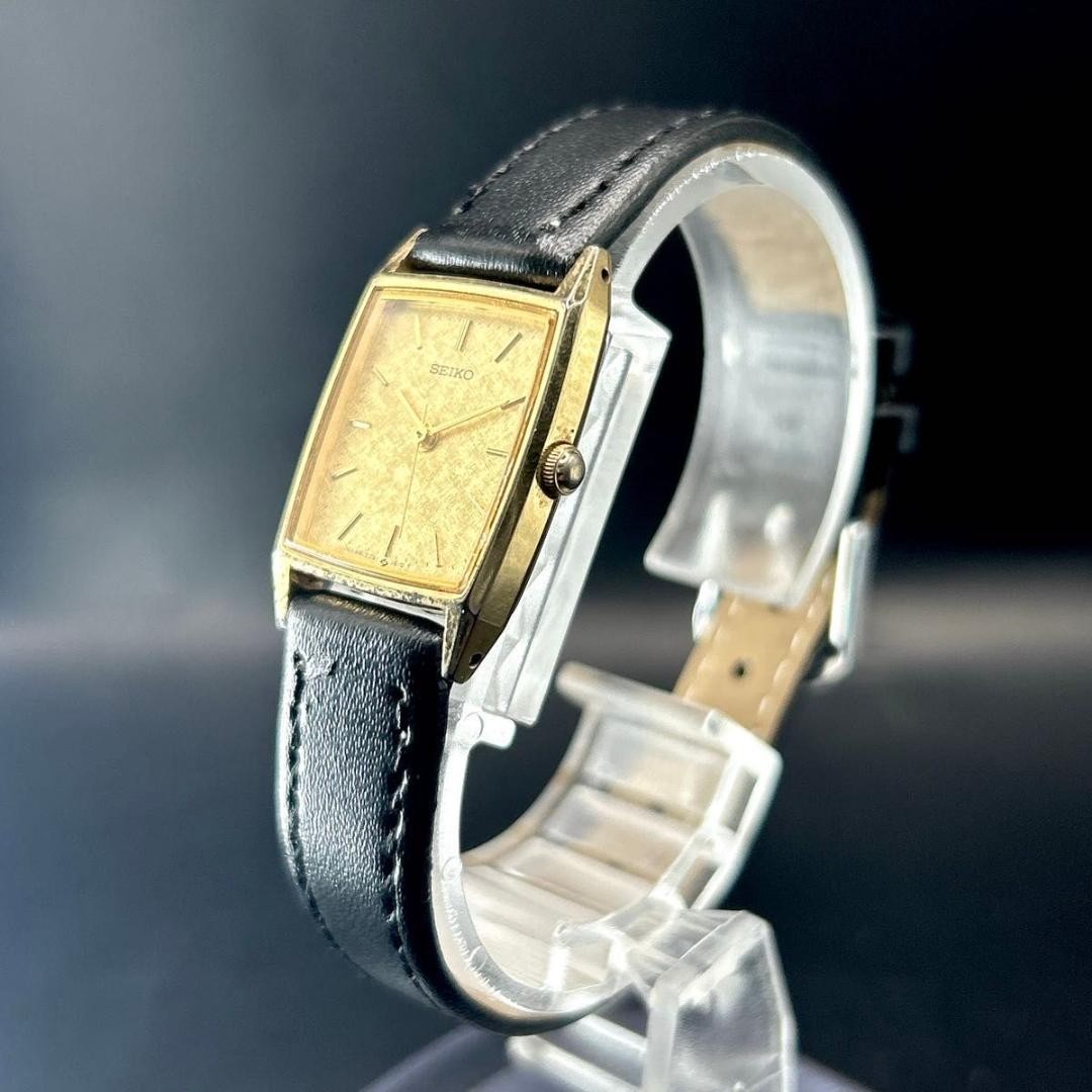 Excellent SEIKO Men's Quartz Rectangular Gold Watch | eBay